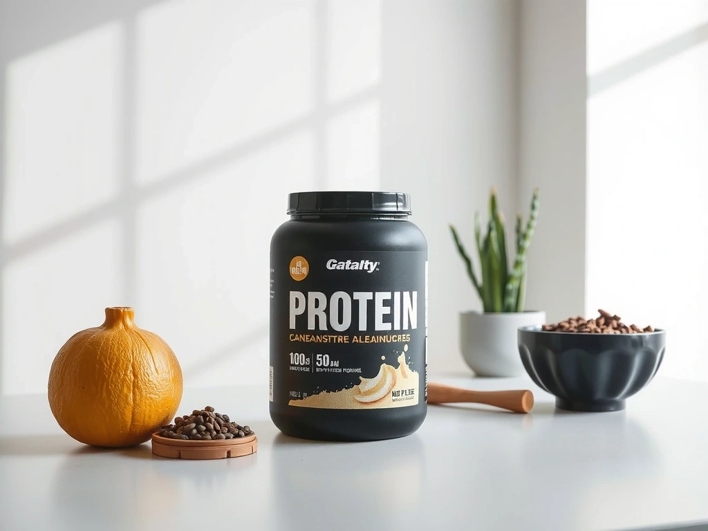 Ilustrasi suplemen protein dalam kondisi bersih